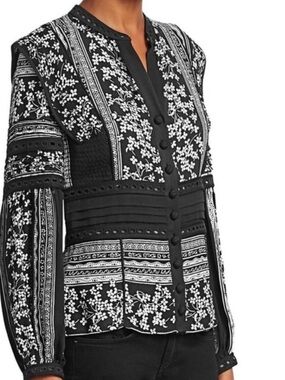 Sea New York Keely Blouse Top Black Crepe 8
